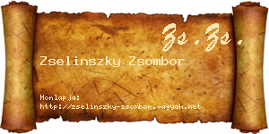 Zselinszky Zsombor névjegykártya
